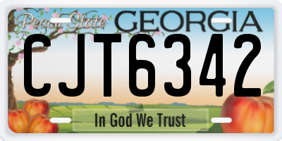 GA license plate CJT6342