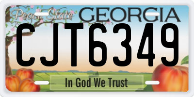 GA license plate CJT6349