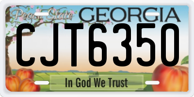 GA license plate CJT6350