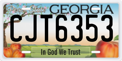 GA license plate CJT6353