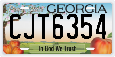 GA license plate CJT6354