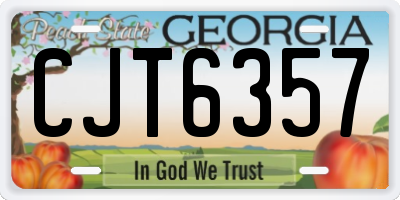 GA license plate CJT6357