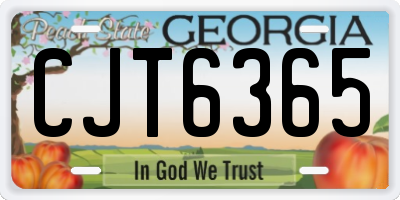 GA license plate CJT6365