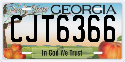 GA license plate CJT6366