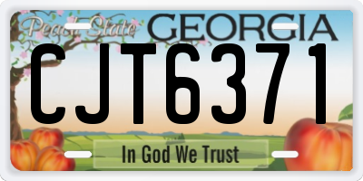 GA license plate CJT6371