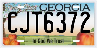 GA license plate CJT6372