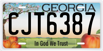 GA license plate CJT6387