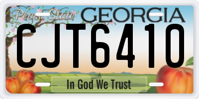GA license plate CJT6410
