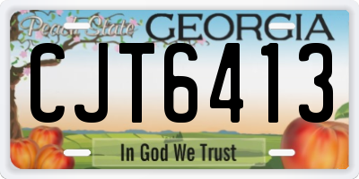 GA license plate CJT6413
