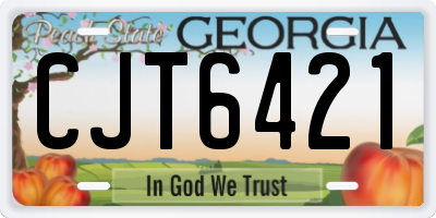 GA license plate CJT6421