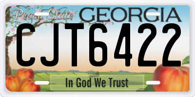 GA license plate CJT6422