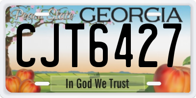 GA license plate CJT6427
