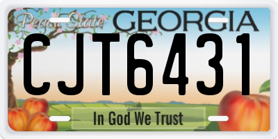 GA license plate CJT6431
