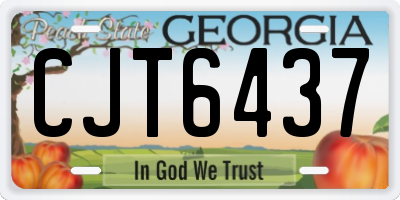 GA license plate CJT6437