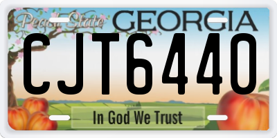 GA license plate CJT6440