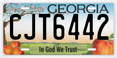 GA license plate CJT6442