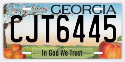 GA license plate CJT6445