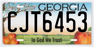 GA license plate CJT6453
