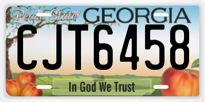 GA license plate CJT6458