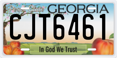 GA license plate CJT6461