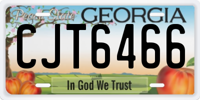 GA license plate CJT6466