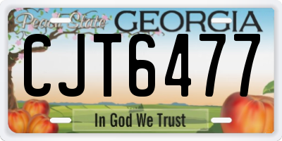 GA license plate CJT6477