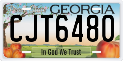 GA license plate CJT6480