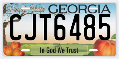 GA license plate CJT6485