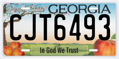 GA license plate CJT6493