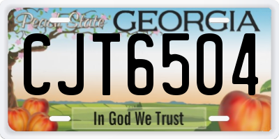 GA license plate CJT6504