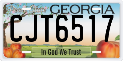 GA license plate CJT6517