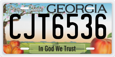 GA license plate CJT6536