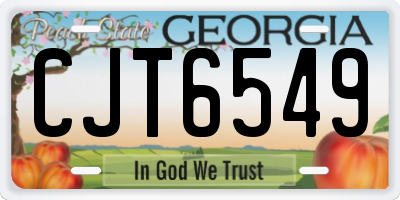 GA license plate CJT6549