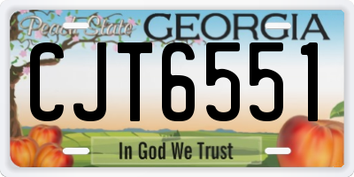 GA license plate CJT6551