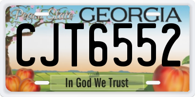 GA license plate CJT6552
