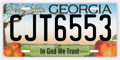 GA license plate CJT6553