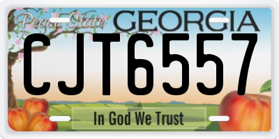 GA license plate CJT6557