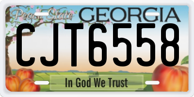 GA license plate CJT6558