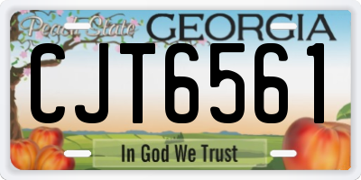 GA license plate CJT6561