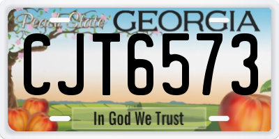 GA license plate CJT6573