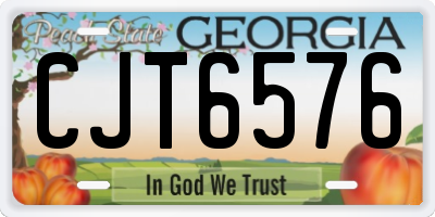 GA license plate CJT6576