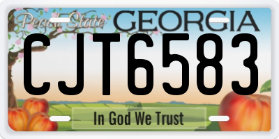 GA license plate CJT6583