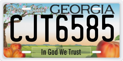 GA license plate CJT6585