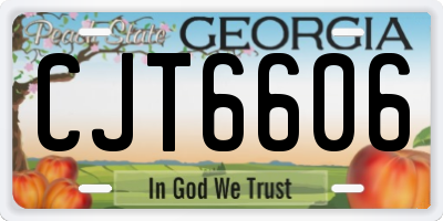 GA license plate CJT6606