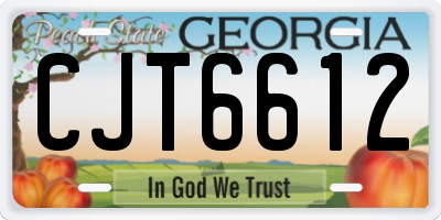 GA license plate CJT6612