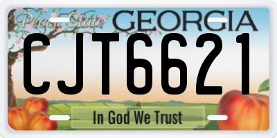 GA license plate CJT6621