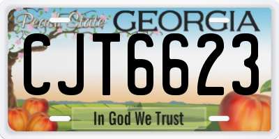 GA license plate CJT6623