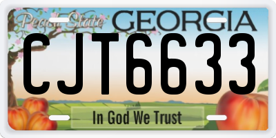 GA license plate CJT6633
