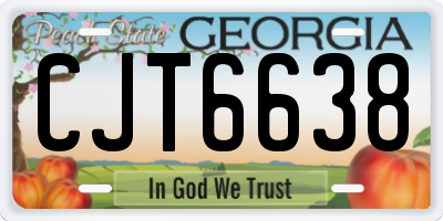 GA license plate CJT6638