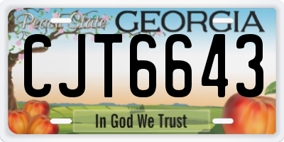 GA license plate CJT6643